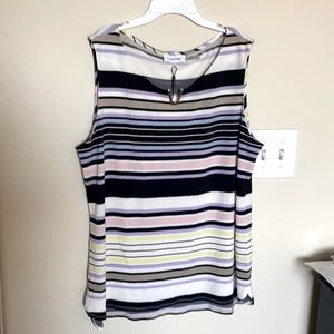 Calvin Klein Striped sleeveless blouse